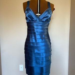 BCBG Blue Laser Cut Dress